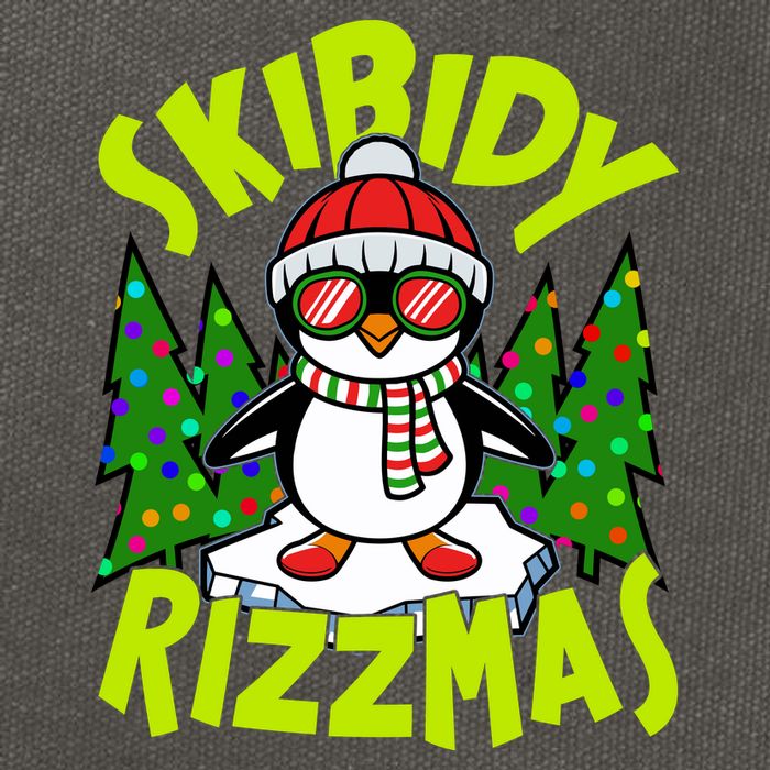 Skibidy Rizzmas Christmas Rizz Penguin Meme Cotton Canvas Backpack