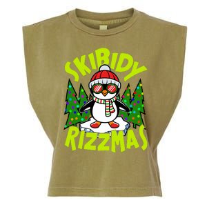 Skibidy Rizzmas Christmas Rizz Penguin Meme Garment-Dyed Women's Muscle Tee