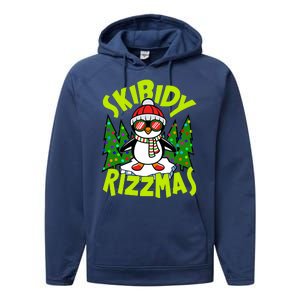 Skibidy Rizzmas Christmas Rizz Penguin Meme Performance Fleece Hoodie