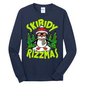 Skibidy Rizzmas Christmas Rizz Penguin Meme Tall Long Sleeve T-Shirt