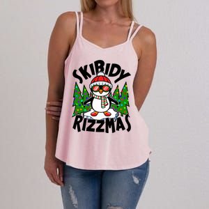 Skibidy Rizzmas Christmas Rizz Penguin Meme Women's Strappy Tank