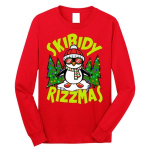 Skibidy Rizzmas Christmas Rizz Penguin Meme Long Sleeve Shirt