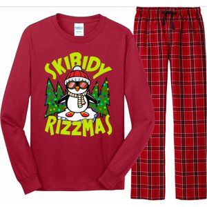 Skibidy Rizzmas Christmas Rizz Penguin Meme Long Sleeve Pajama Set