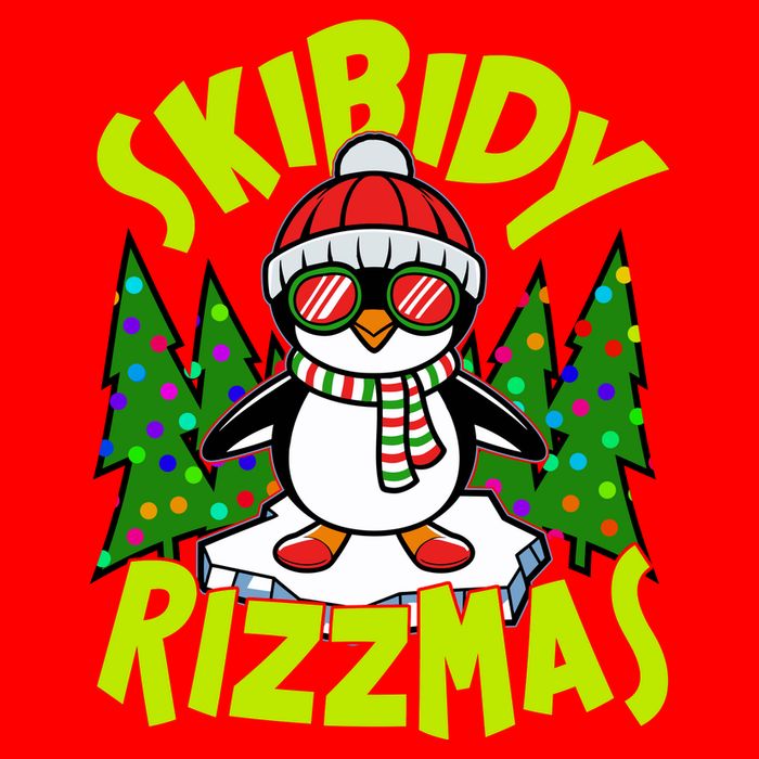 Skibidy Rizzmas Christmas Rizz Penguin Meme 16 in Basic Backpack