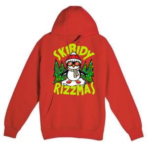 Skibidy Rizzmas Christmas Rizz Penguin Meme Premium Pullover Hoodie