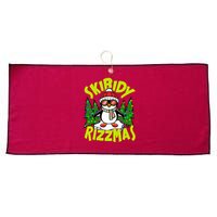 Skibidy Rizzmas Christmas Rizz Penguin Meme Large Microfiber Waffle Golf Towel