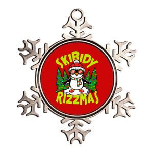 Skibidy Rizzmas Christmas Rizz Penguin Meme Metallic Star Ornament