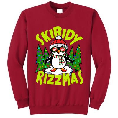 Skibidy Rizzmas Christmas Rizz Penguin Meme Tall Sweatshirt