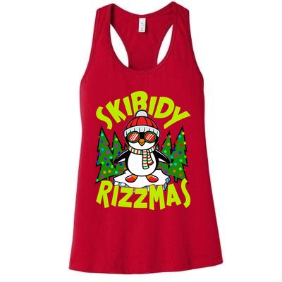 Skibidy Rizzmas Christmas Rizz Penguin Meme Womens Tank Top