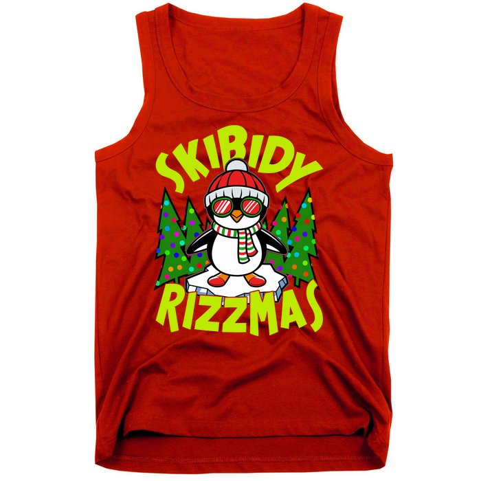 Skibidy Rizzmas Christmas Rizz Penguin Meme Tank Top