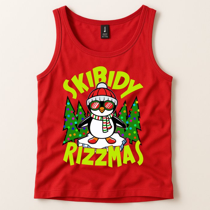 Skibidy Rizzmas Christmas Rizz Penguin Meme Tank Top