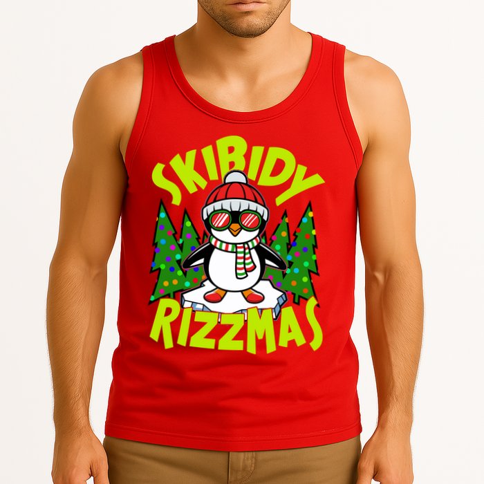 Skibidy Rizzmas Christmas Rizz Penguin Meme Tank Top