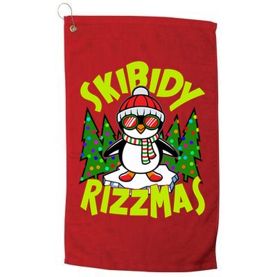 Skibidy Rizzmas Christmas Rizz Penguin Meme Golf Towel