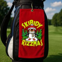 Skibidy Rizzmas Christmas Rizz Penguin Meme Golf Towel