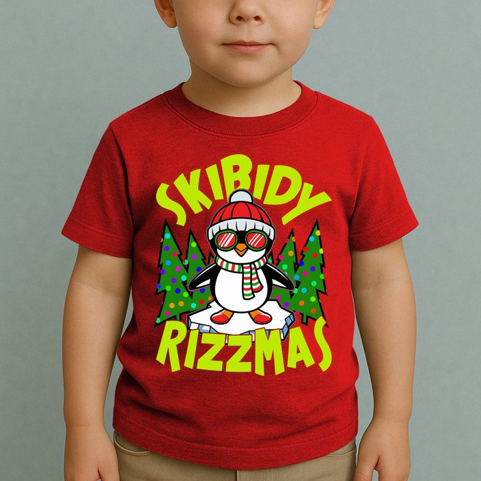 Skibidy Rizzmas Christmas Rizz Penguin Meme Toddler T-Shirt
