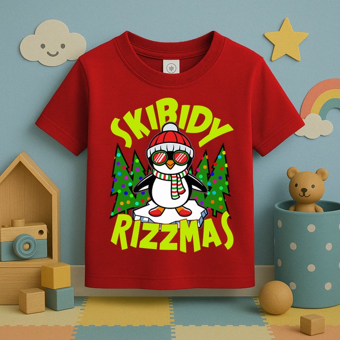 Skibidy Rizzmas Christmas Rizz Penguin Meme Toddler T-Shirt