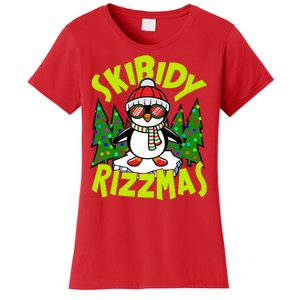 Skibidy Rizzmas Christmas Rizz Penguin Meme Women's T-Shirt