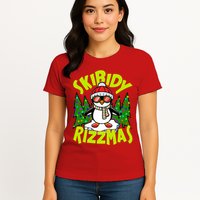 Skibidy Rizzmas Christmas Rizz Penguin Meme Womens T-Shirt