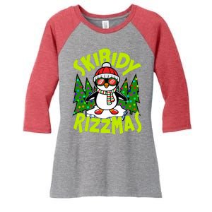 Skibidy Rizzmas Christmas Rizz Penguin Meme Women's Tri-Blend 3/4-Sleeve Raglan Shirt