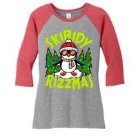 Skibidy Rizzmas Christmas Rizz Penguin Meme Women's Tri-Blend 3/4-Sleeve Raglan Shirt