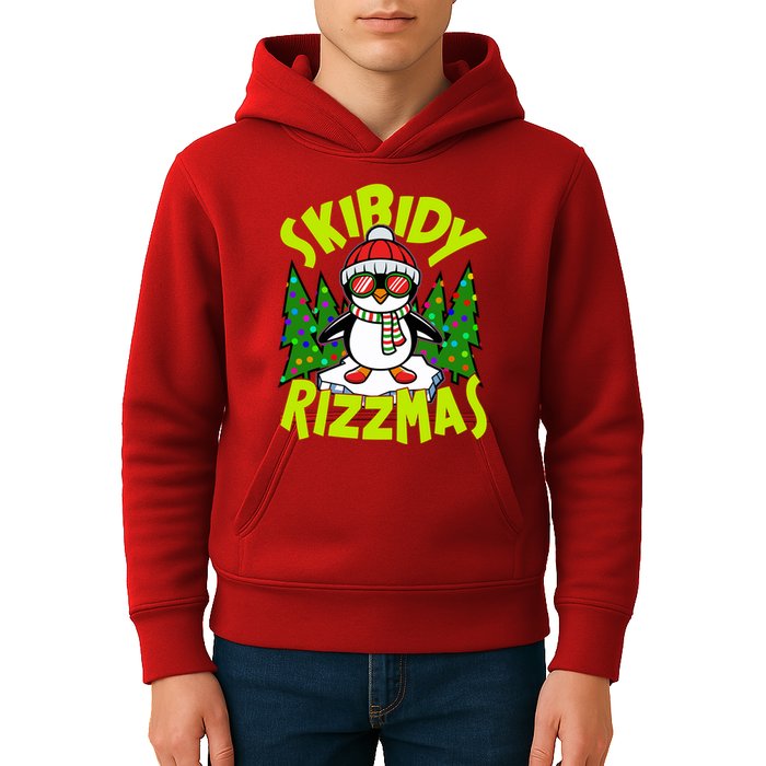 Skibidy Rizzmas Christmas Rizz Penguin Meme Kids Hoodie