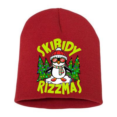Skibidy Rizzmas Christmas Rizz Penguin Meme Short Acrylic Beanie