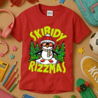 Skibidy Rizzmas Christmas Rizz Penguin Meme Kids T-Shirt
