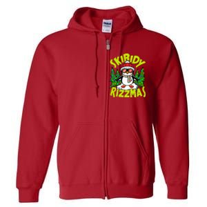 Skibidy Rizzmas Christmas Rizz Penguin Meme Full Zip Hoodie