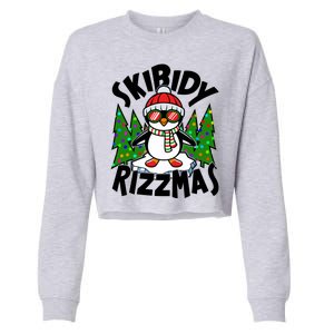 Skibidy Rizzmas Christmas Rizz Penguin Meme Cropped Pullover Crew