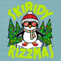 Skibidy Rizzmas Christmas Rizz Penguin Meme Sueded Cloud Jersey T-Shirt
