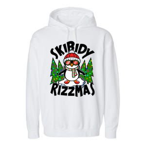 Skibidy Rizzmas Christmas Rizz Penguin Meme Garment-Dyed Fleece Hoodie