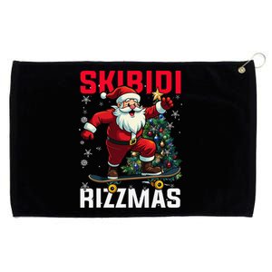 Skibid.I Rizzmas Christmas Rizz Santa Claus Charisma Cool Grommeted Golf Towel