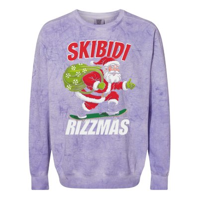 Skibid.I Rizzmas Christmas Rizz Santa Claus Charisma Cool Colorblast Crewneck Sweatshirt