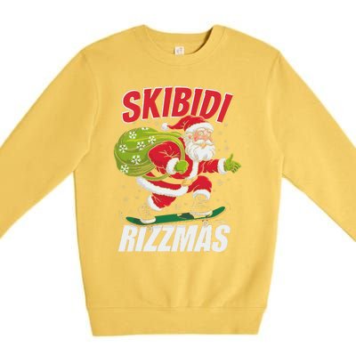 Skibid.I Rizzmas Christmas Rizz Santa Claus Charisma Cool Premium Crewneck Sweatshirt