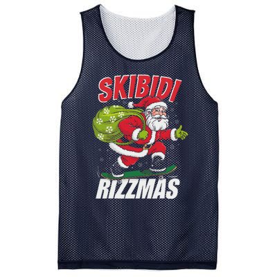 Skibid.I Rizzmas Christmas Rizz Santa Claus Charisma Cool Mesh Reversible Basketball Jersey Tank