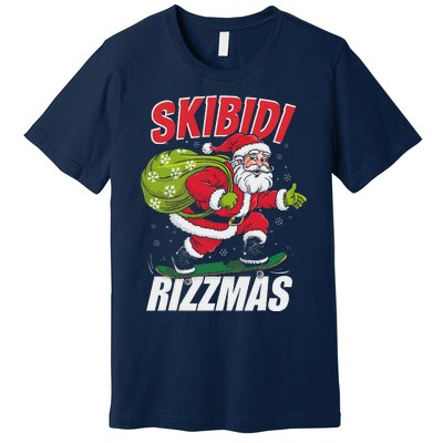 Skibid.I Rizzmas Christmas Rizz Santa Claus Charisma Cool Premium T-Shirt