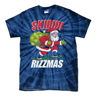 Skibid.I Rizzmas Christmas Rizz Santa Claus Charisma Cool Tie-Dye T-Shirt