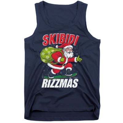 Skibid.I Rizzmas Christmas Rizz Santa Claus Charisma Cool Tank Top