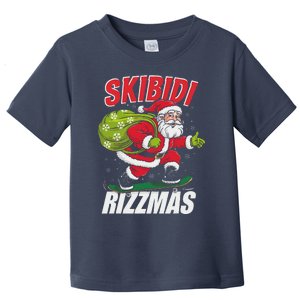 Skibid.I Rizzmas Christmas Rizz Santa Claus Charisma Cool Toddler T-Shirt