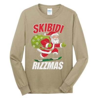 Skibid.I Rizzmas Christmas Rizz Santa Claus Charisma Cool Tall Long Sleeve T-Shirt