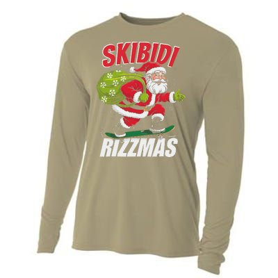 Skibid.I Rizzmas Christmas Rizz Santa Claus Charisma Cool Cooling Performance Long Sleeve Crew