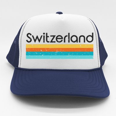 Switzerland Retro Design Trucker Hat