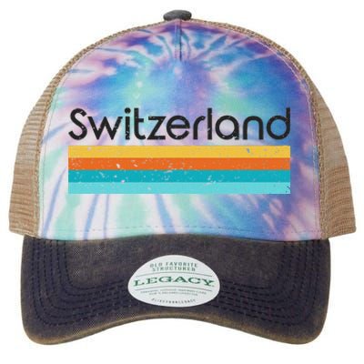 Switzerland Retro Design Legacy Tie Dye Trucker Hat