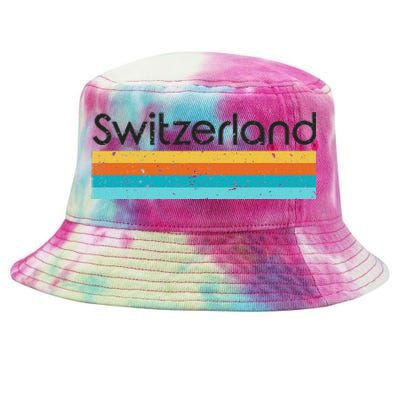 Switzerland Retro Design Tie-Dyed Bucket Hat