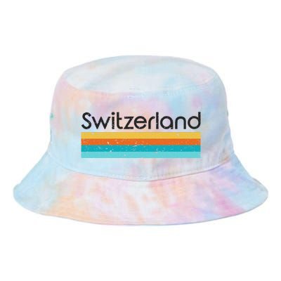 Switzerland Retro Design Tie Dye Newport Bucket Hat