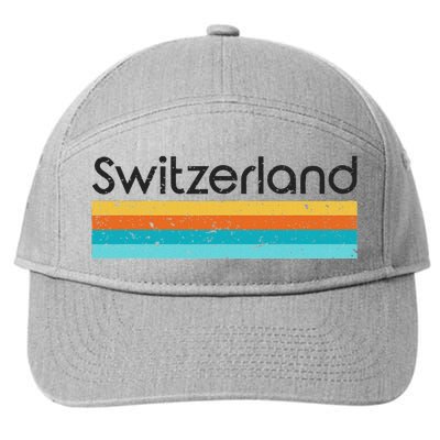 Switzerland Retro Design 7-Panel Snapback Hat