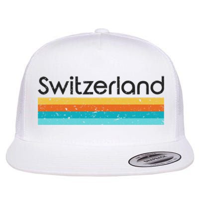 Switzerland Retro Design Flat Bill Trucker Hat