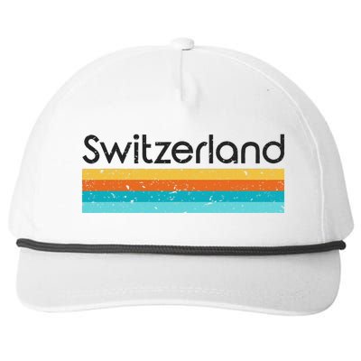 Switzerland Retro Design Snapback Five-Panel Rope Hat