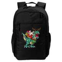 Santa Riding Dinosaur T rex Deer  Christmas Daily Commute Backpack