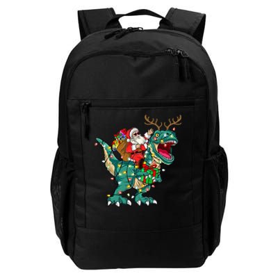 Santa Riding Dinosaur T rex Deer  Christmas Daily Commute Backpack